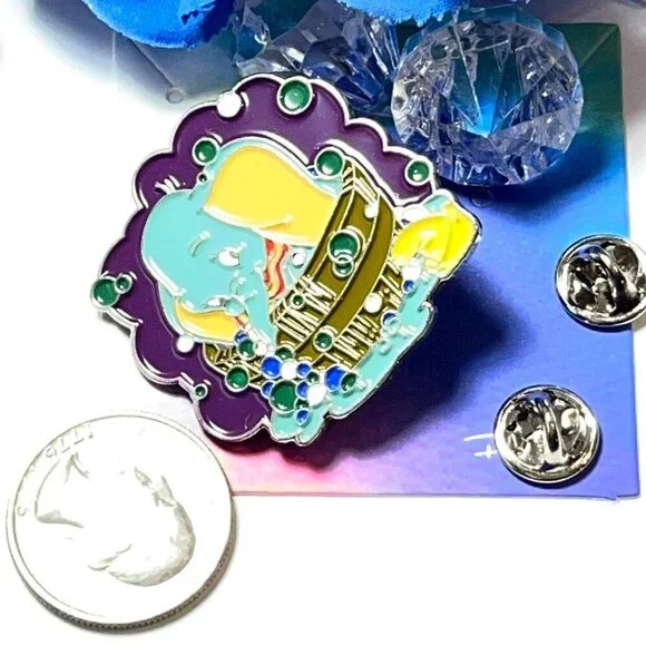 Dumbo Elephant Lapel Pin Wash Tub Bubbles Enamel Brooch Pin Accessories Jewelry - Picture 3 of 6